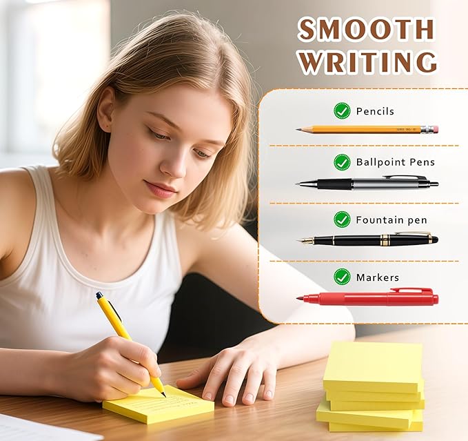 2 x 1.5in Sticky Notes Mini, Yellow Sticky Notes,1600pcs Notes Pads Small Memo Pads,100 Sheets/Pad Strong Self-Stick Pads, Bulk Tiny Pads Easy to Post Notes for Home, Meeting(16Pack)