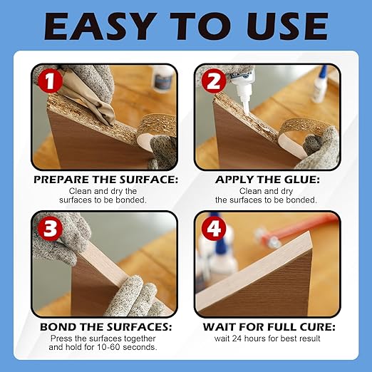 Professional Grade Cyanoacrylate Super Glue, Ultra Thick Viscosity CA Glue for Woodworking, 2 oz. (56.8 Grams) - Instant Adhesive for Woodworking, Gap Filling, Heavy Duty Wood Bonding