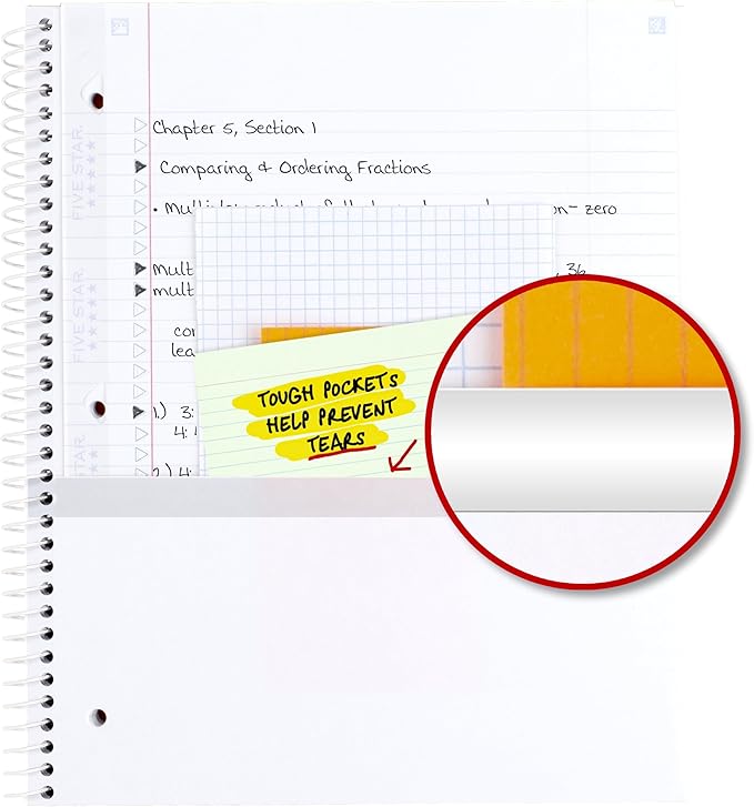 Five Star Spiral Notebook + Study App, 1 Subject, College Ruled Paper, 8-1/2" x 11", 80 Sheets, Fights Ink Bleed, Water Resistant Cover, Soft Petals Blue (820441F-ECM)