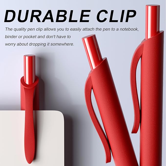 50 Pack Red Ink Pens - Bulk Pens, 1.0MM Medium Point Ballpoint Pens, Smooth Writing No Bleed Retractable Ball Point Pen (Red)