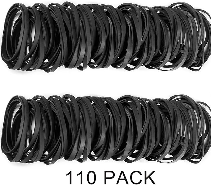 AMUU Rubber Bands Black Size #64 about 0.5 lb 110 Pcs Tactical Rubber Bands for Office Supplies Home Money Elastic Bands