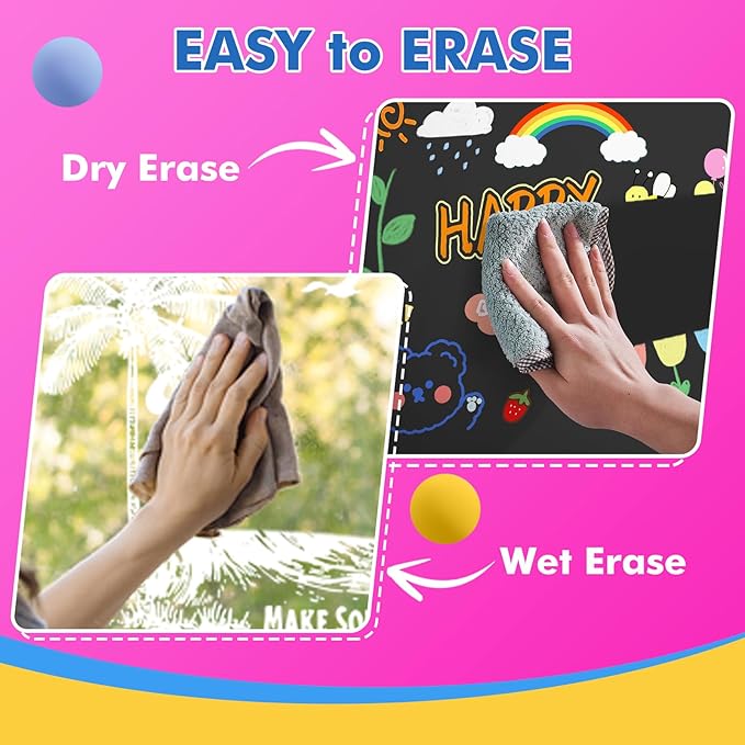 GOTIDEAL Liquid Chalk Markers Erasable,Window Chalk Markers for blackboard Washable,Non-toxic Chalk Pens for Calendar,Chalkboard,Glass,Cars with Reversible Tips(48 Colors,6mm)