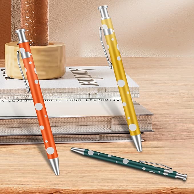 Retractable Ballpoint Pens, Assorted Colors, Men Women Retractable Pens,1.0 mm Black Ink (12)