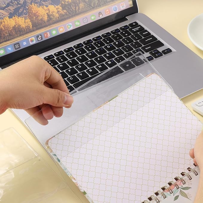 4 Pack A5 Clear Cover, Transparent A5 Jelly Planner Cover Waterproof Notebook Cover Plastic Sleeves Slip on Book Covers for Journal Weeks Planners and Books