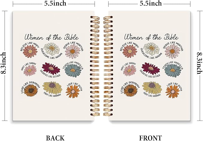 JXREQ Floral Christian Bible Notebook Journal for Women Note Taking, Religious Prayer Journal for Women Gifts, Scripture Journal, Church Notes Notebook 5.5x8.3