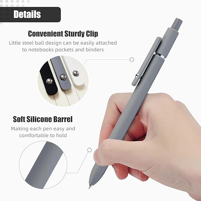 Aesthetic Gel Ink Pens, 0.5mm Fine Point for Smooth Writing, 6 Pens + 3 Refills No Smear & Bleed Quick Dry, Retractable, Ideal for Journaling and Note-Taking, Stylish Office and School Supplies