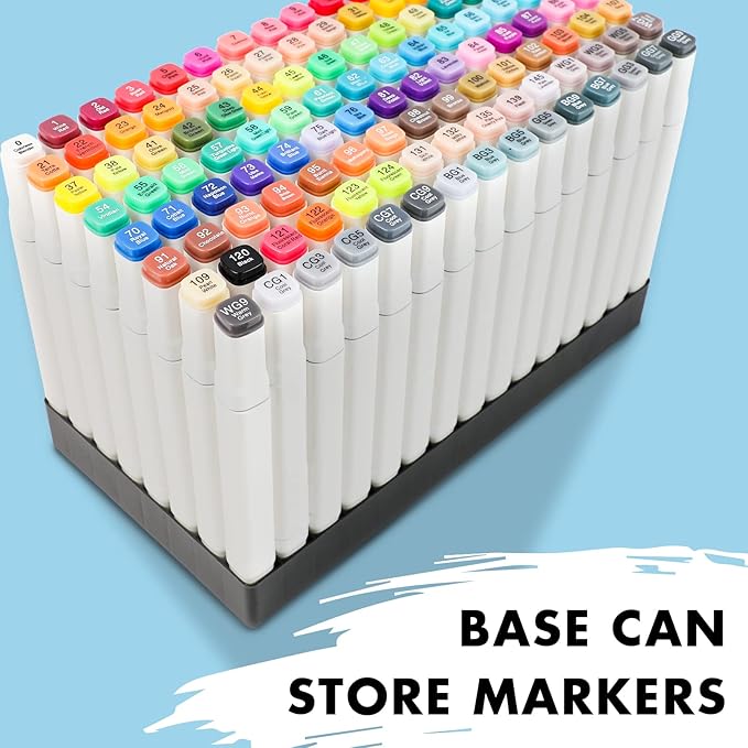 Alcohol Markers: Double Tipped Art Marker, 120 Count, suitable for Adults Artists Painting, Coloring Drawing Sketching, Multicolor