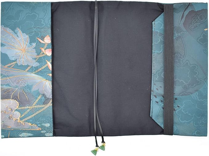 BLBMH Book Cover for Paperbacks- Adjustable Fabric BookJacket Cover Protector Fit for 5.5x8.5 inch Hardcover Softcover Book Novels Notebook Bible Book Lovers Gifts - Lotus 8.5in