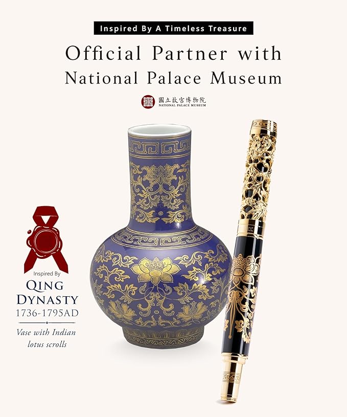 Luxury Fountain Pen Set With Stand - Museum Art Collections - Crafting Timeless Beauty - the Best Gift & Office Desk Decor, German SCHMIDT Fine Nib, Inspirational Office Desk Decor