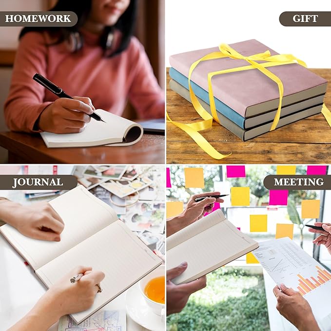 SATINIOR 5 Pack A4 Notebooks Large Journal 360 Pages Leather Softcover Hardcover Notebooks Thick Paper Lined Notepad for Office School Business Note Taking Writing, 8.5'' x 11''(Multicolor)