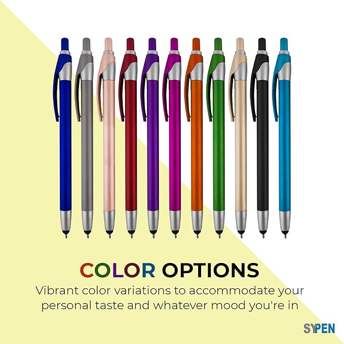 Personalized with Your Custom Logo or Text Pens-Pack of 450- for Marketing, Parties, and Events, 2 in 1 Capacitive Stylus & Ballpoint Pen Compatible with Touchscreen Devices, Black Ink, Green Pens