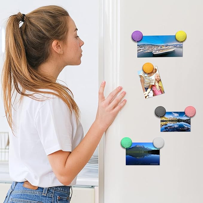 Qualsen Fridge Magnets, 50pcs Small Refrigerator Magnets for Whiteboard, Mini Cute Magnets for Locker, Whiteboard, Kitchen, Office, Classroom (Red)