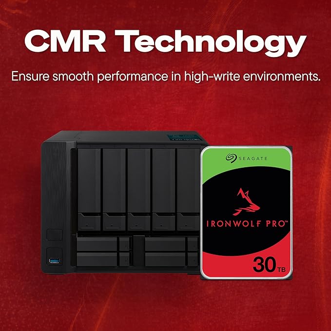 Seagate IronWolf Pro 30TB Enterprise NAS Internal HDD Hard Drive – CMR 3.5 Inch SATA 6Gb/s 7200 RPM 512MB Cache for RAID Network Attached Storage, Rescue Services (ST30000NT011)