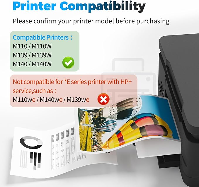 Compatible 141X Toner Cartridge 2 Black (with chip) Replacement for HP 141A W1410A 141X W1410X Black Toner Compatible with Pro M110w MFP M140w M139 (2 Black)