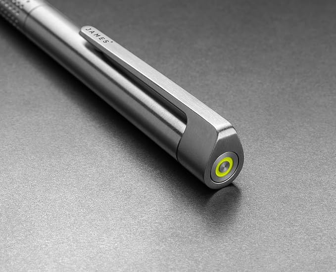 JAMES° Bolen EDC Twist-Retractable Pen, Slim Machined Stainless Steel Barrel Designed for Daily Carry, Stainless
