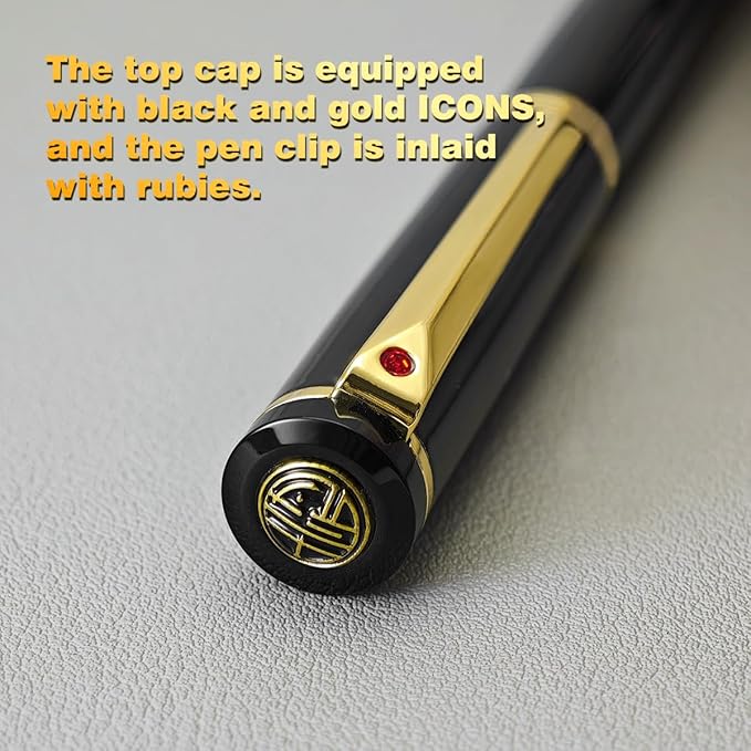 Luxury Ballpoint Pen, 24k Gold Trim, Best Rollerball Pen Gift Set for Men and Women, Perfect for Signature Executive Office, Beautiful Pen Gift Box, Writing and Drawing (White)