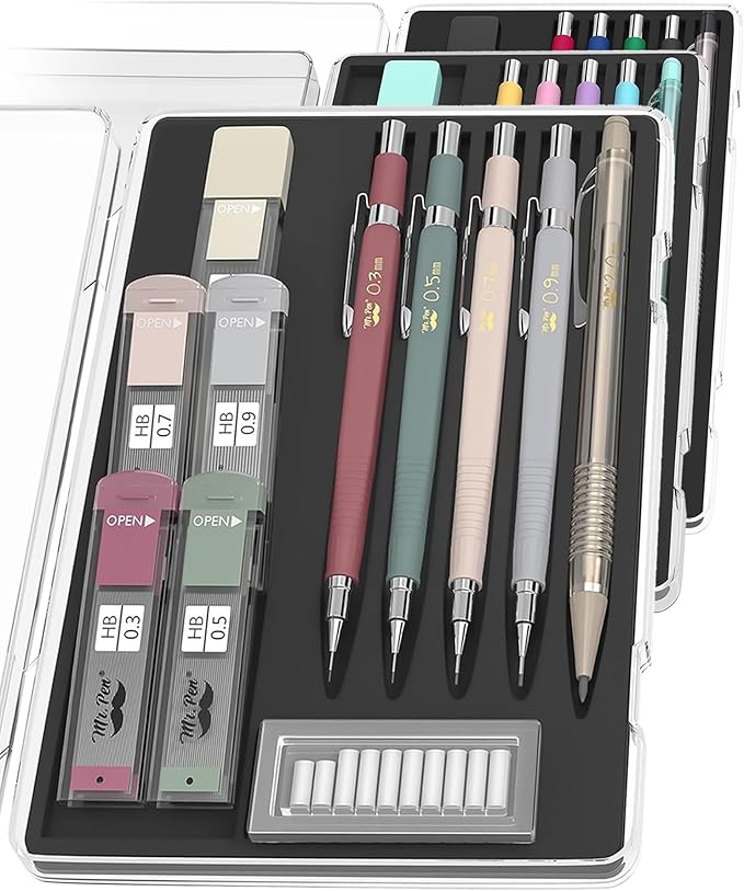 Mr. Pen- Mechanical Pencil Set with Leads and Eraser Refills, 5 Sizes - 0.3, 0.5, 0.7, 0.9 and 2 Millimeters, for Drafting, Drawing and Sketching, Back to School Supplies