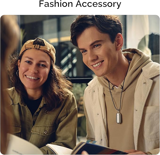 NotePin AI Voice Recorder, Voice Recorder with Adjustable Wearable Strap & Neck Strap Lanyard, Transcribe & Summarize with AI Technology, 64GB Memory