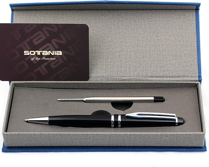 Free Engraving - Personalized Roller Ballpen, Ballpoint pen, Refillable Pens, Retractable Medium Refill Pen Black Ink, Custom Gifts for Men, Women, Classy Gift Box