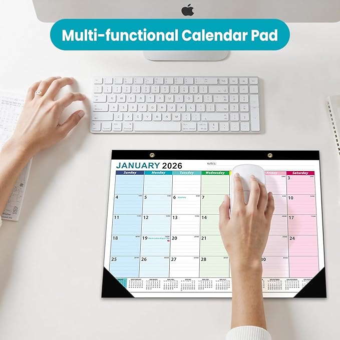 COMIX 18 Month Desk Calendar 2025-2026 (July 2025–Dec 2026) – 17" x 12" Wall calendar with To-Do List & Notes,2026 Calendar Monthly Planner for Home, School, or Office Organization