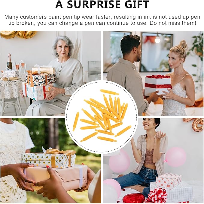 Kisangel 25Pcs Paint Marker Nibs Replacement Painting Pens Tips Permanent Marker Pen Points for Writing Stuff Devices