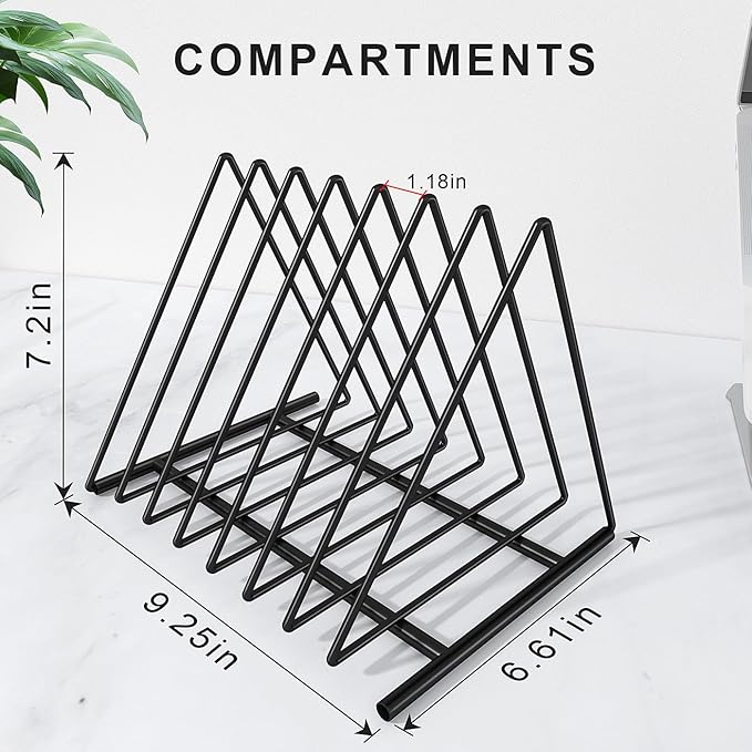 Triangle File Folder Racks,7 Sections File Holder,File Storage Sorter/Stand,Desktop File Organizer,Wire Organizer Rack,Magazine Folder Holder,Letter/Legal,Suitable to Hold Large/Small Items