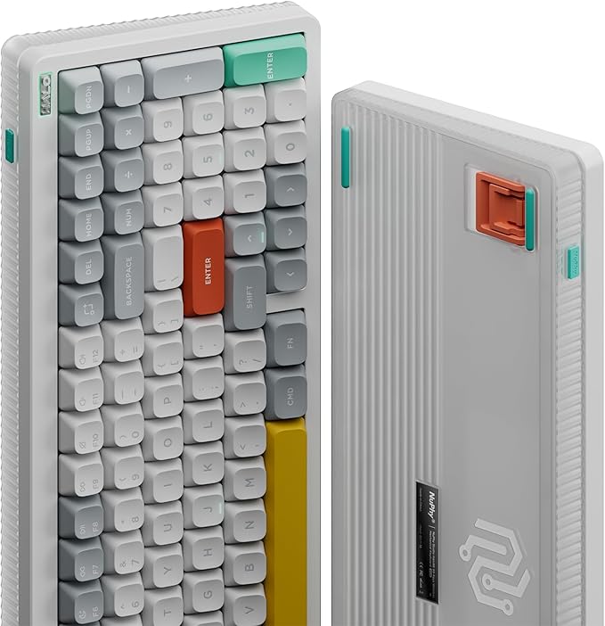 nuphy Halo96 V2 Wireless Mechanical Keyboard,Gasket Structure,96% Hot Swappable Gaming Keyboard, 99 Kyes RGB Backlit,Support QMK/VIA,Bluetooth/USB-C/2.4GHz-White,Mint Switches (37gf)