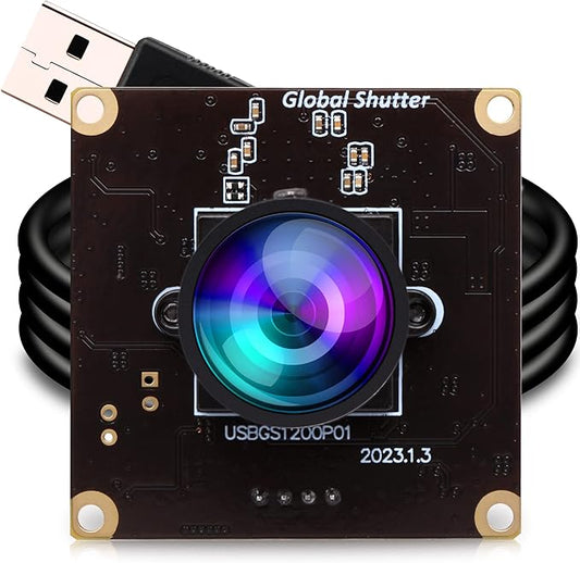 ELP High Speed Wide Angle Global Shutter USB Camera Module for Computer 1080P Mini UVC USB2.0 Webcam Board with 2.1mm Lens AR0234 High Frame 90fps Web PC Camera Board for Laptop Raspberry Pi