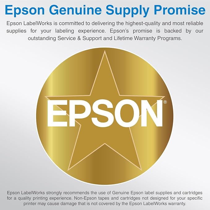 Epson LABELWORKS 224BMBEPX Genuine PET (Polyester) Tape Cartridge - Black on Matte Beige Designer Craft Label Maker Tape - 1" (24MM) Wide, 26'