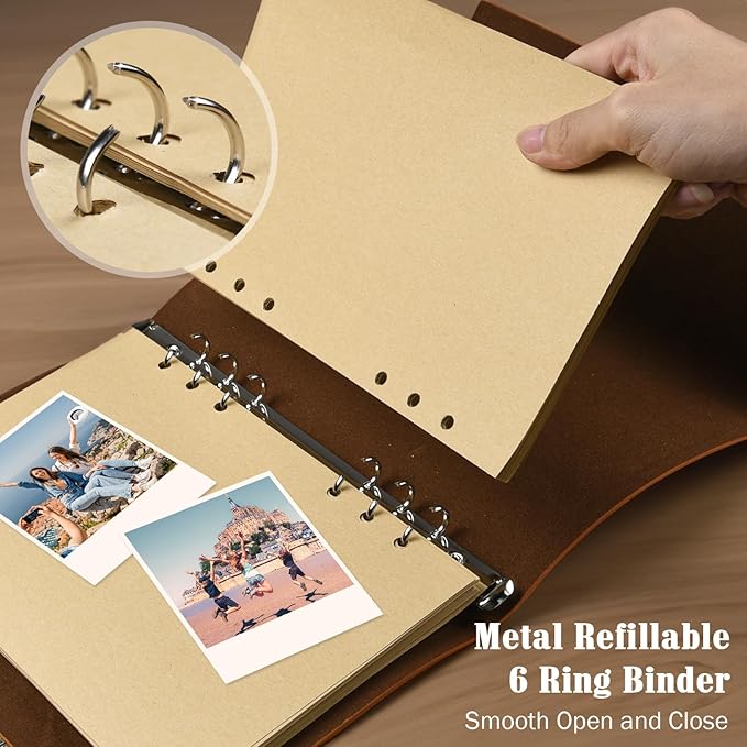 Leather Journals Notebooks with Blank Pages, Vintage Refillable Journal for Writing, Personal Travel Diary Art Sketchbook to Write in, Gifts for Women, Men, Teen Girls and Boys, 160 Pages A5 (Blue)