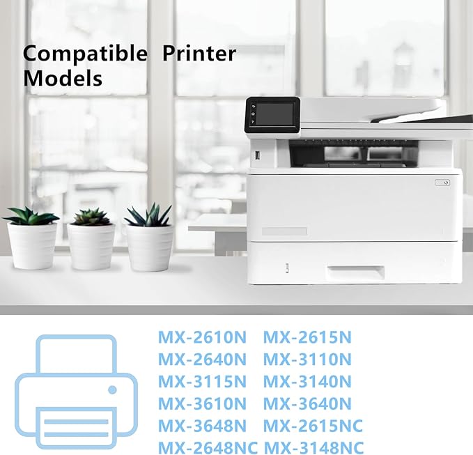 MX-36NT MX36NT MX36NTBA MX36NTCA MX36NTMA MX36NTYA High Capacity Toner Cartridge Compatible for Sharp MX-2610N 2615N 2640N 3110N 3115N 3140N 3610N 3640N 3648N Printer (4-Pack)