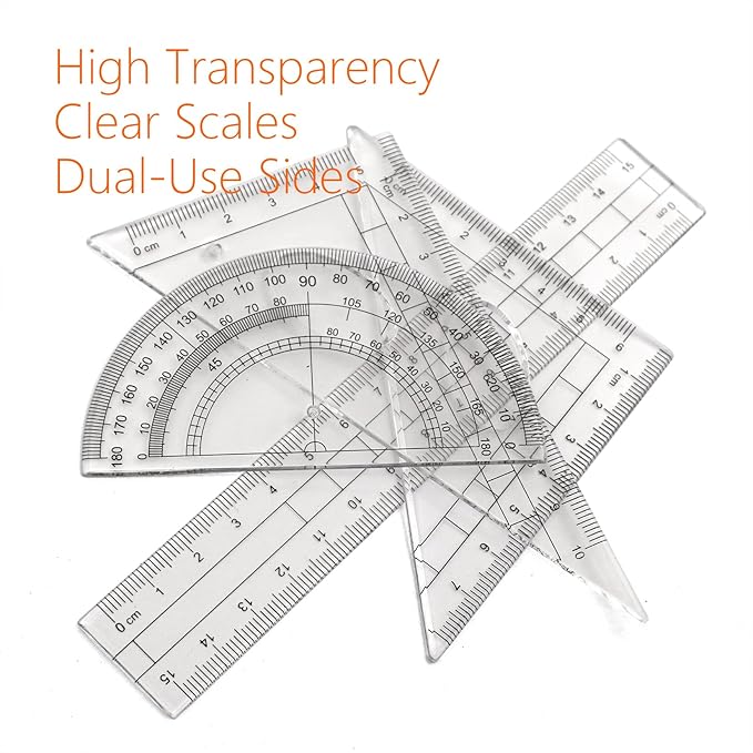 Math Compass Geometry Drafting Compass Kit with Ruler Protractor Set Squares and More for Students Math Starters Drawing Circles