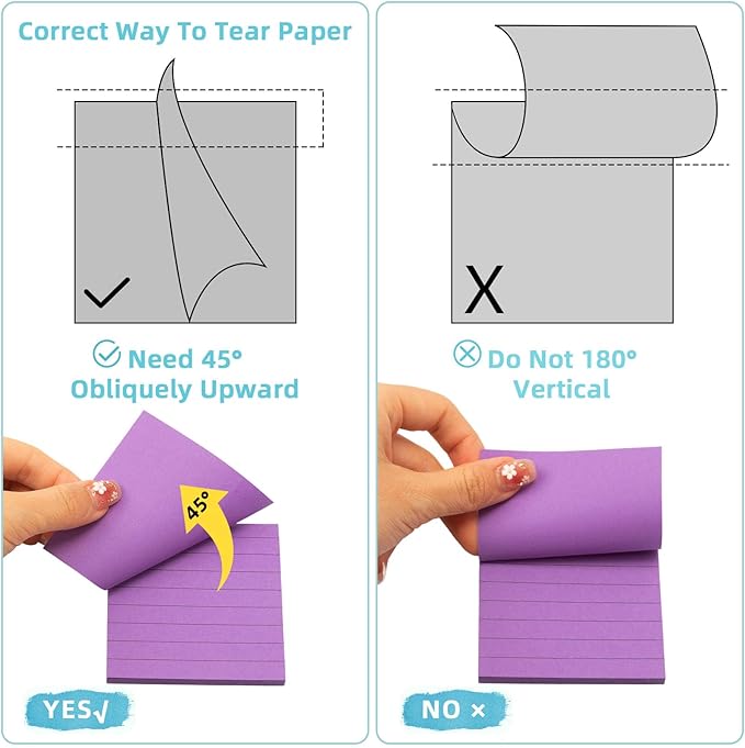 Seajan 240 Pads 3 x 3 Inch Sticky Notes Notepads Multi Bright Colors Self Sticky Pads for Students Teachers School Office Supply Desk Accessory 15 Colors, 50 Sheets Each(Neon,Line)