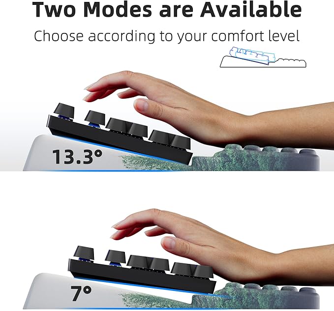 Ospelelf Keyboard Wrist Rest Pad, Comfy Ergonomic Keyboard Stand Holder, Office Desk Accessories, Work from Home Essentials, Green Forest Pattern