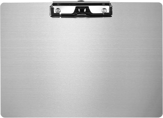 Metal Clipboard with Pen Holder,Letter/A4 Size (8.5x11) Horizontal 304 Stainless Steel Clipboards,Landscape Clip Boards for Office School Supplies(Not to be adsorbed by Magnets)