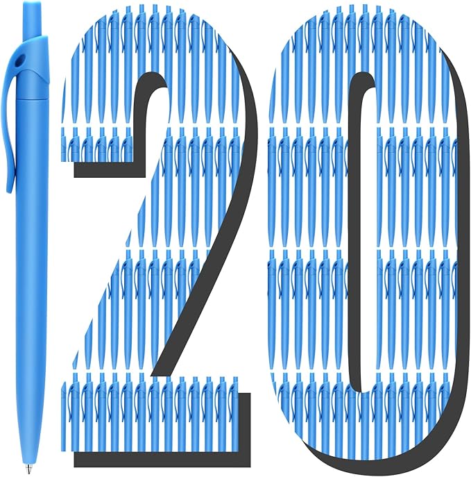 Aozora Pens Bulk 120 Pack Blue Click Pens No Bleed Wholesale Retractable Ballpoint Pens Medium Point,Smooth Ink Pens for Journaling School Office Supplies 1.0MM Blue Ink