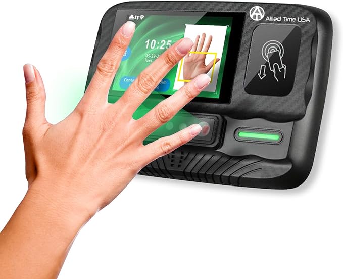 Badge + Face + Palm scan time Clock with Online Reporting (Model #CB4100)