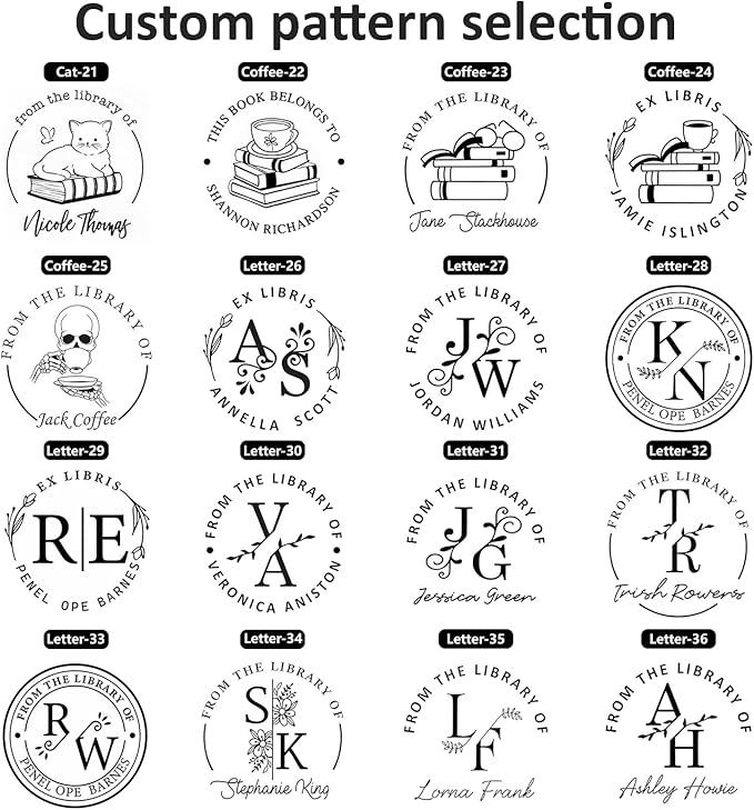 Custom Self-Inking Stamps | Personalized Book Stamp Gift for Book Lovers | 5 Ink Colors (Style11)