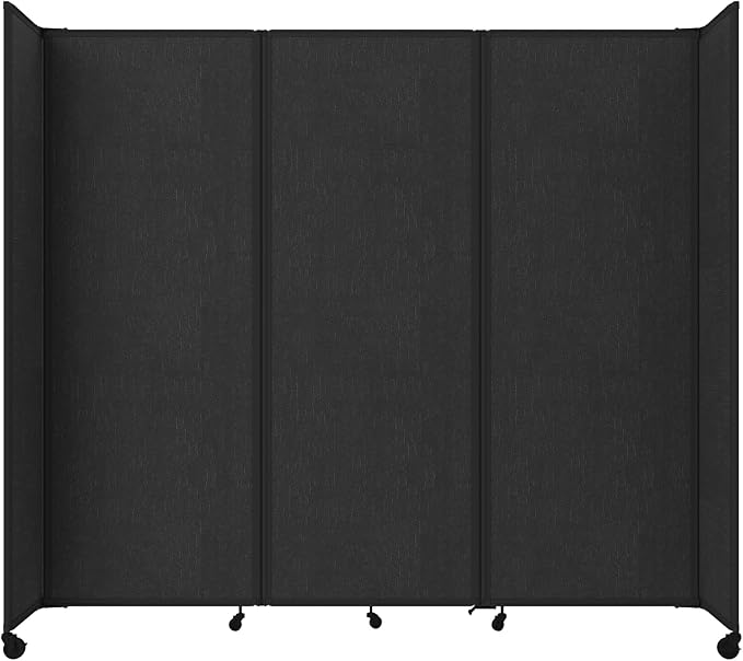 Versare Room Divider 360 Portable Wall Partition | Folding Panels | Large Freestanding Divider | Locking Wheels | Temporary Room Separator