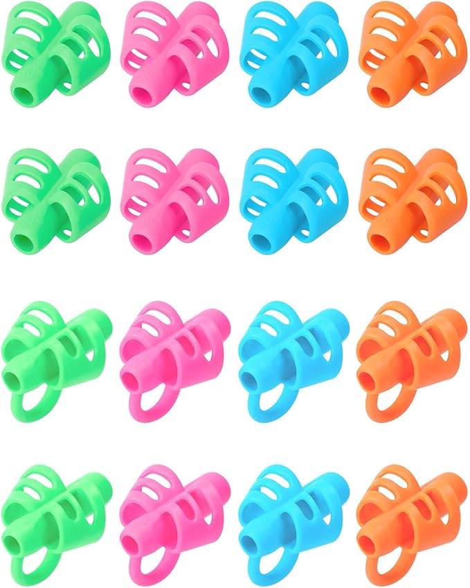 SANNIX 16 PCS Pencil Grips for Kids & Adults - Handwriting Aid Tool with Grip Posture Correction