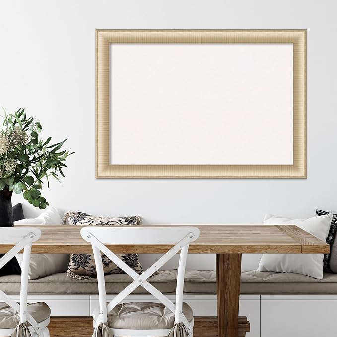 Amanti Art White Cork Board for Wall, 29x41 Vision Board with Gold Frame, Large Corkboard Office Decor for Home Organization, Casual Corkboard Pinboard to display items for home organization