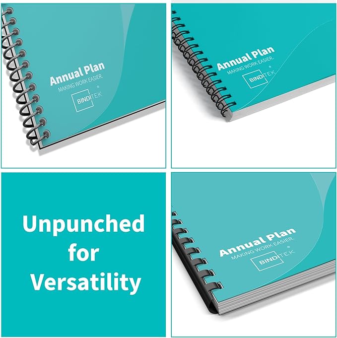 Binditek 200 Pack 8 Mil PVC Clear Binding Covers, 8.5 x 11 Inches, Letter Size, Square Corners, Un-Punched, Office Supplies