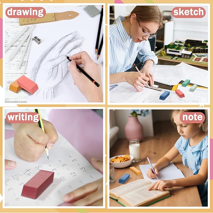 150 Pcs Boho Classroom Decor Erasers Bulk Colorful Pencils Erasers for Students Artists Drawing Writing for School College Classroom Home Office Supplies