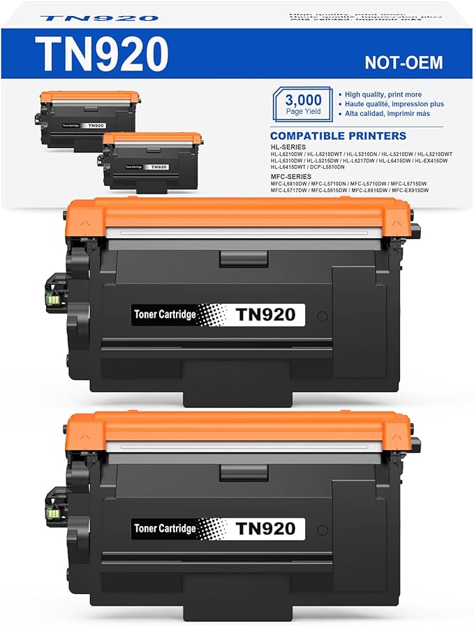 TN920 Toner Cartridge for TN920XL TN920UXXL TN-920 TN 920 Work for HL-L6210DW HL-L6210DWT MFC-L6810DW HL-L5210DW HL-L5210DWT HL-L5210DN Printer - Print up to 3,000 Pages