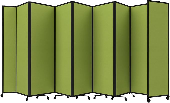 Versare Room Divider 360 Portable Wall Partition | Folding Panels | Large Freestanding Divider | Locking Wheels | Temporary Room Separator