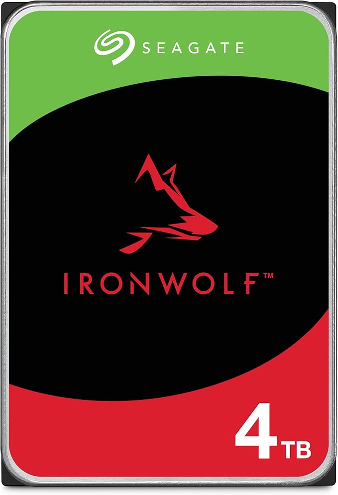 Seagate IronWolf 4TB NAS Internal Hard Drive CMR 3.5 Inch SATA 6Gb/s 5400 RPM 64MB Cache for RAID Network Attached Storage Rescue Services (ST4000VNZ06/006)