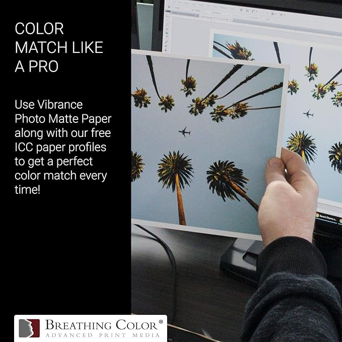 Vibrance Matte Photo Printer Paper 12 mil 230 gsm Matte Finish Premium Photo Paper Roll on 3in Core 17 inches x 10 ft Works with Most Inkjet Printer Professional Makes and Models Like Epson Canon HP
