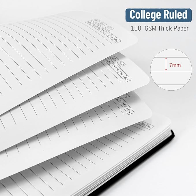 Blue Notebook 8.5" x 11", A4 Lined Spiral Notebook Hardcover College Ruled Notebook for Work, 120 Pages 100GSM Large Thick Writing Journal for Women & Men