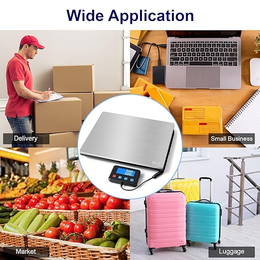 Digital Shipping Postal Scale 0.5 oz High Accuracy！440lb Commercial Weight Scale for Package, Small Business, Mail, Warehouse, Home, Battery & Charging Cable Included