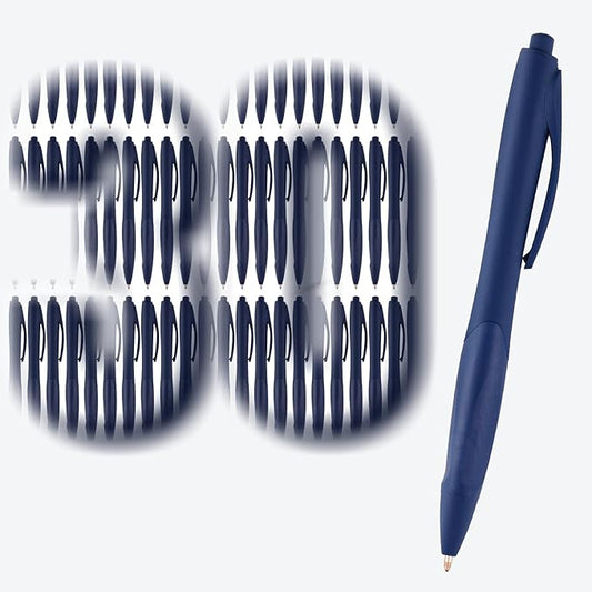 BallPoint Pens, 30 Pack (BLACK Ink),Bulk Pens, Navy Blue Barrel,Click Pens for Office Home and School, Retractable Ballpoint Pens, Medium Point, 1.00MM (Navy Blue)
